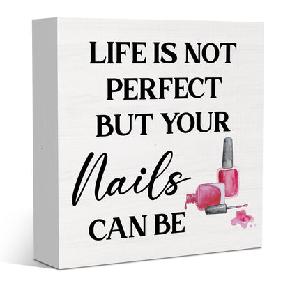 Nail Salon Decor Nail Tech Decor for Home Bedroom Office Desk Gifts for Manicurist Women Friends Nails Lovers 5 x 5 Inches