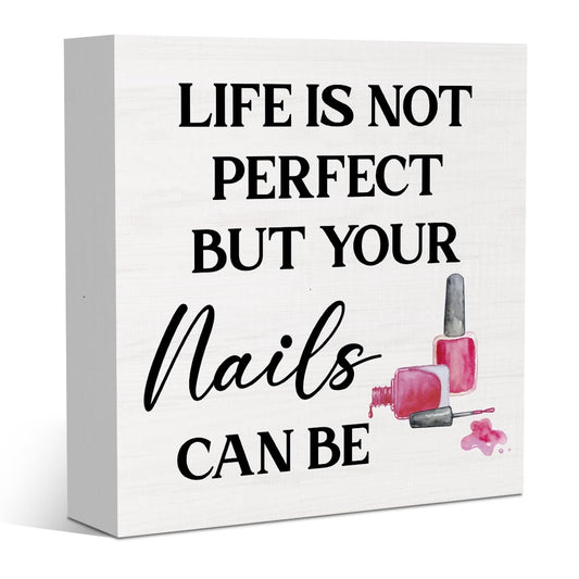 Nail Salon Decor Nail Tech Decor for Home Bedroom Office Desk Gifts for Manicurist Women Friends Nails Lovers 5 x 5 Inches