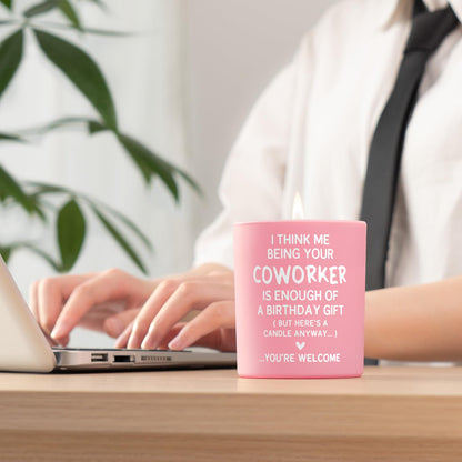 Coworker Birthday Gifts for Women, Funny Coworkers Candle 10Oz, Best Birthday Gift for Coworker Female, Work Besties, Cute Handmade Soy Wax Scented Candles