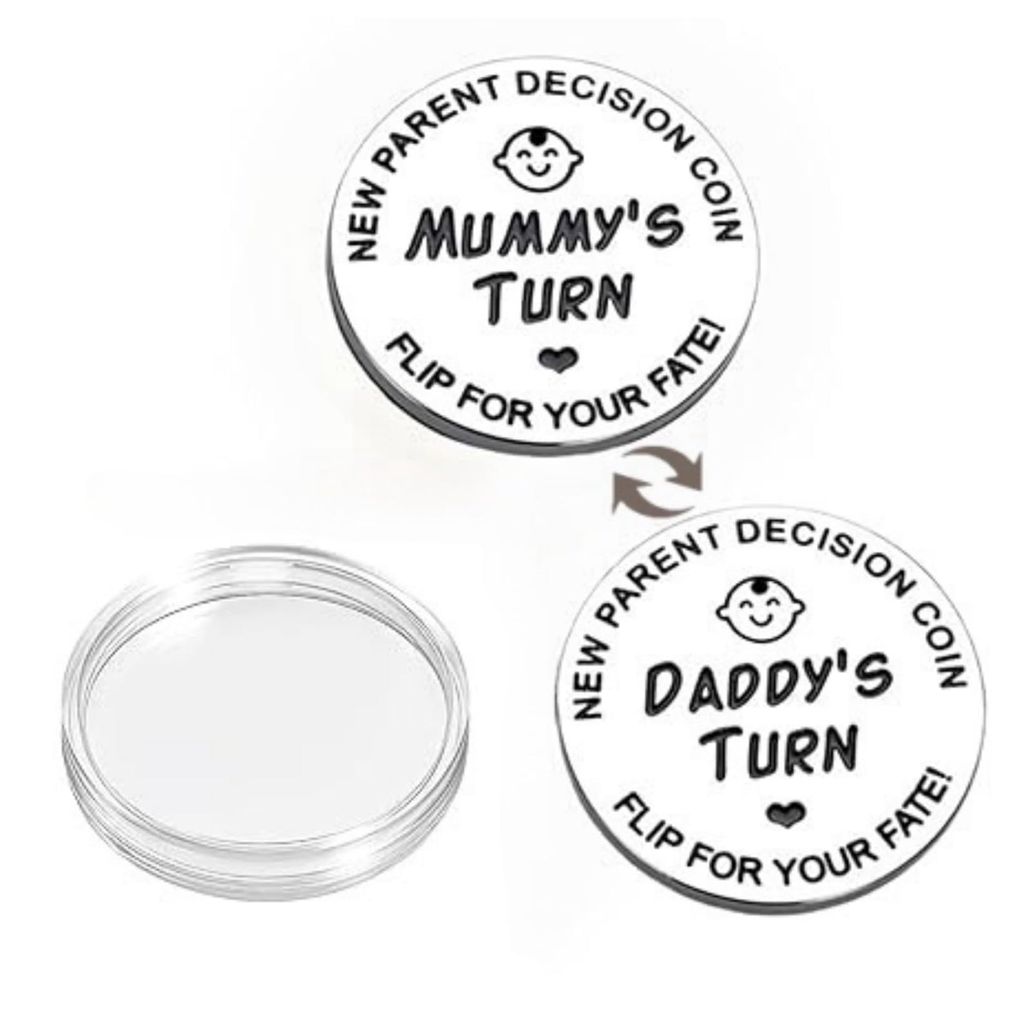 Mom Daddy Funny Decision Coin for Women Men Parent New Baby Gift for First Time Moms Dads Pregnancy Mothers for Moms Dads Mummy to Be Birthday Present