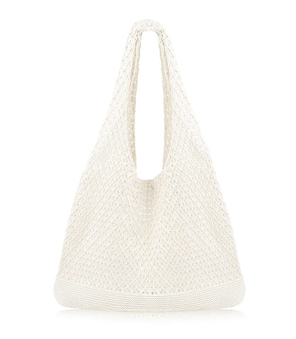 COOKOOKY Crochet Beach Tote bag Summer Beach Bag for Women Aesthetic Mesh Tote Bag Hippie Bag Knit Bag