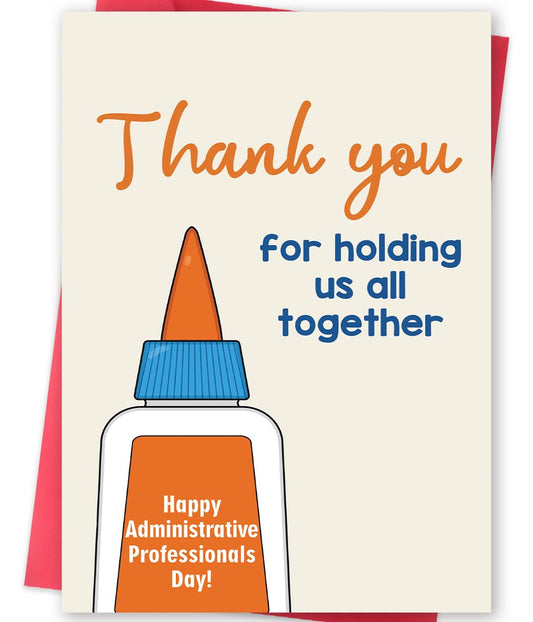 Administrative Professionals Day Card, Thank You Card for Administrative Assistant Office Manager Secretary, Appreciation Greeting Card with Envelope