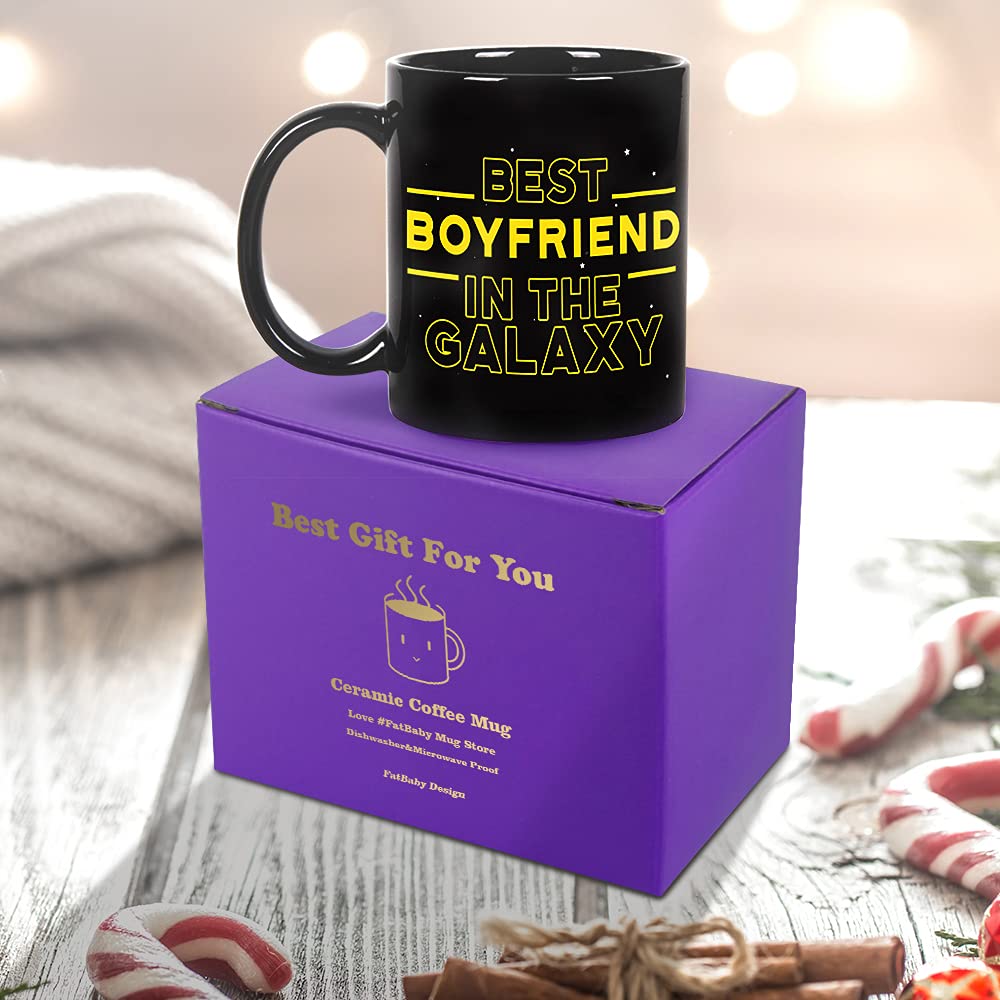 Fatbaby Best Boyfriend in the Galaxy Coffee Mug - Funny Valentine's Day Gift, 11 oz