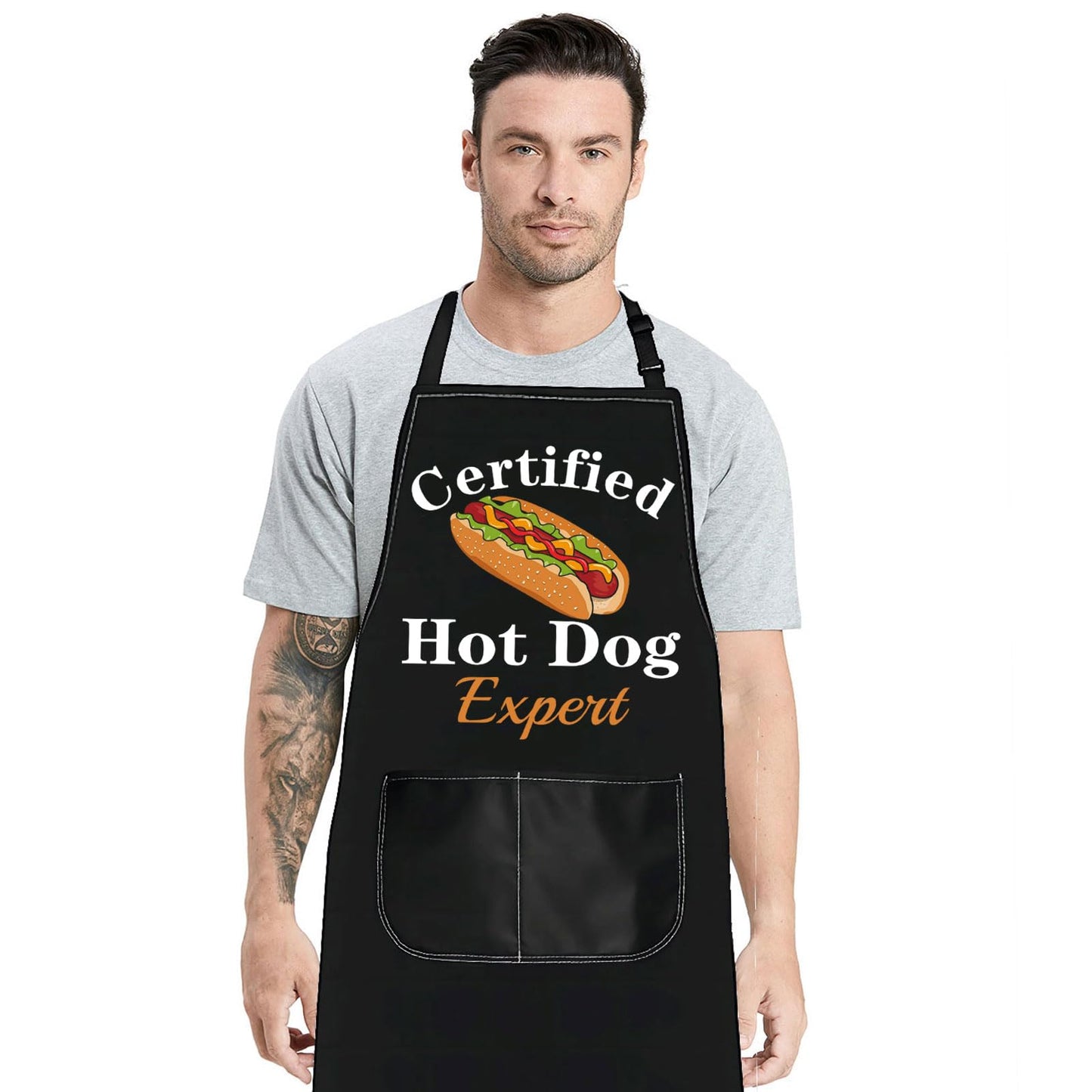 JNIAP Hot Dog Apron With Pockets Hot Dogs Lover Gifts Hot Dogs Chef Apron Fast Food Apron Hot Dog Maker Aprons