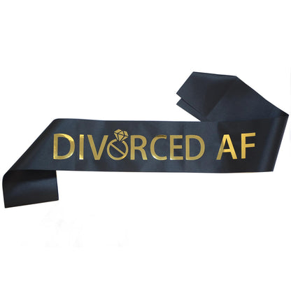 Divorced AF Party Sash, Finally Divorced Sash for Finally Done, Newly Unwed, Free At Last Single Women, Break-up Gift for Her (1)