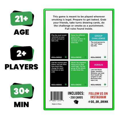 Do or Smoke Party Game for Adults - 250 Challenge Cards, Easy to Play, Great Stoner Gift
