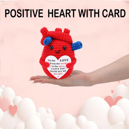 Gifts for Wife Women Mom,Valentines Day Decorations, Handmade Positive Crochet Heart for Mothers Day ，Birthday, Anniversary Wedding Gifts
