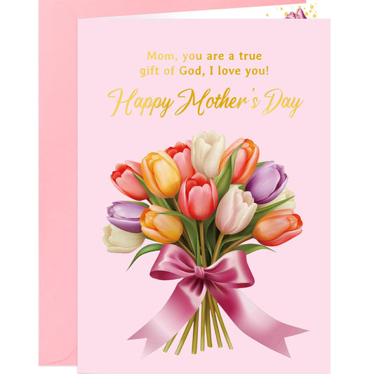 ceiba tree Happy Mother's Day Card Religious Christian Mothers Day Card for Mom 5x7 in with Envelope Message Inside