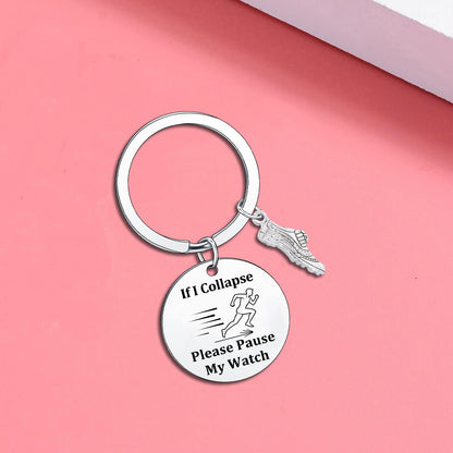 Wimeiren Runner Keychain Cross Country Running Keychain Marathon Runner Gifts Inspirational Gifts Christmas Birthday Gift Training Gift Track and Field Fitness GymGift