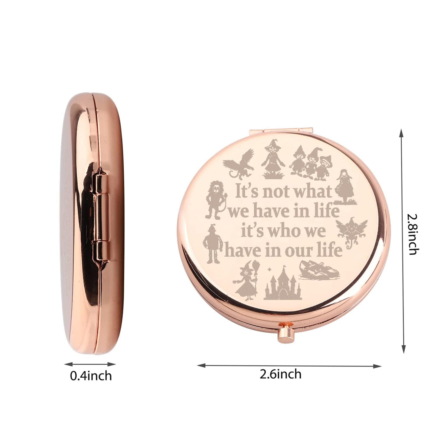 WUSUANED Wizard Inspired Makeup Mirror It’s Not What We Have in Life It’s Who We Have in Our Life Mirror Oz Friends Gift