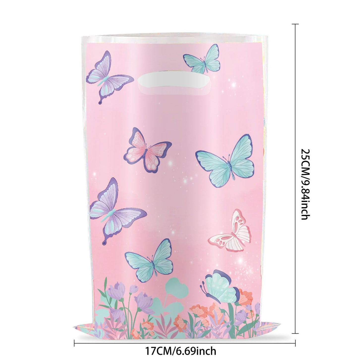 YYaaloa 30pcs Goodie Bags Party Favor Bags Plastic Candy Gift Bags Bulk for Birthday Baby shower Return Gift (Butterfly A 30pcs)