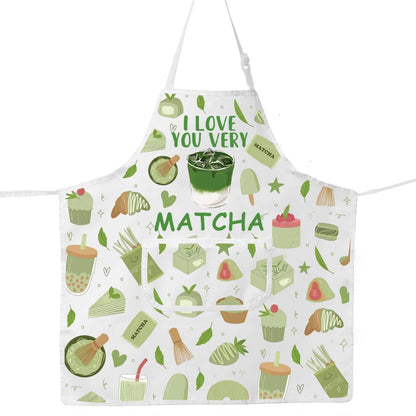 JNIAP Matcha Apron Matcha Lover Gifts Matcha Green Tea Gifts I Love You Very Matcha Gifts Matcha Tea Drinkers Gifts