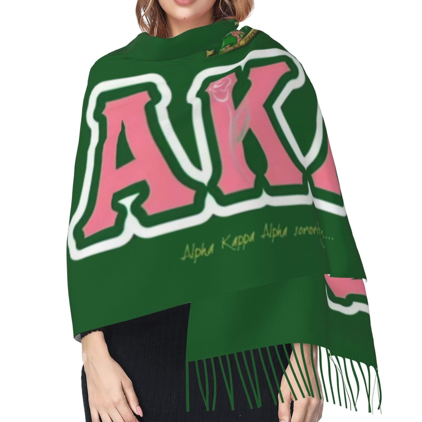 Sorority Gifts Soft Imitation Cashmere Shawl Scarf With Tassels For Ladies - Perfect For Glamorous Events & Sophisticated Evening Wear Society Gifts