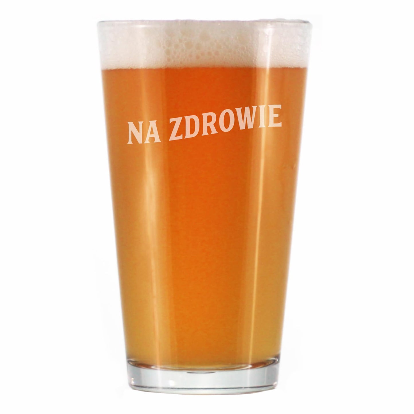Bevvee Na Zdrowie - Polish Cheers - Pint Glass for Beer - Cute Poland Themed Gifts or Party Decor for Women and Men - 16 Oz