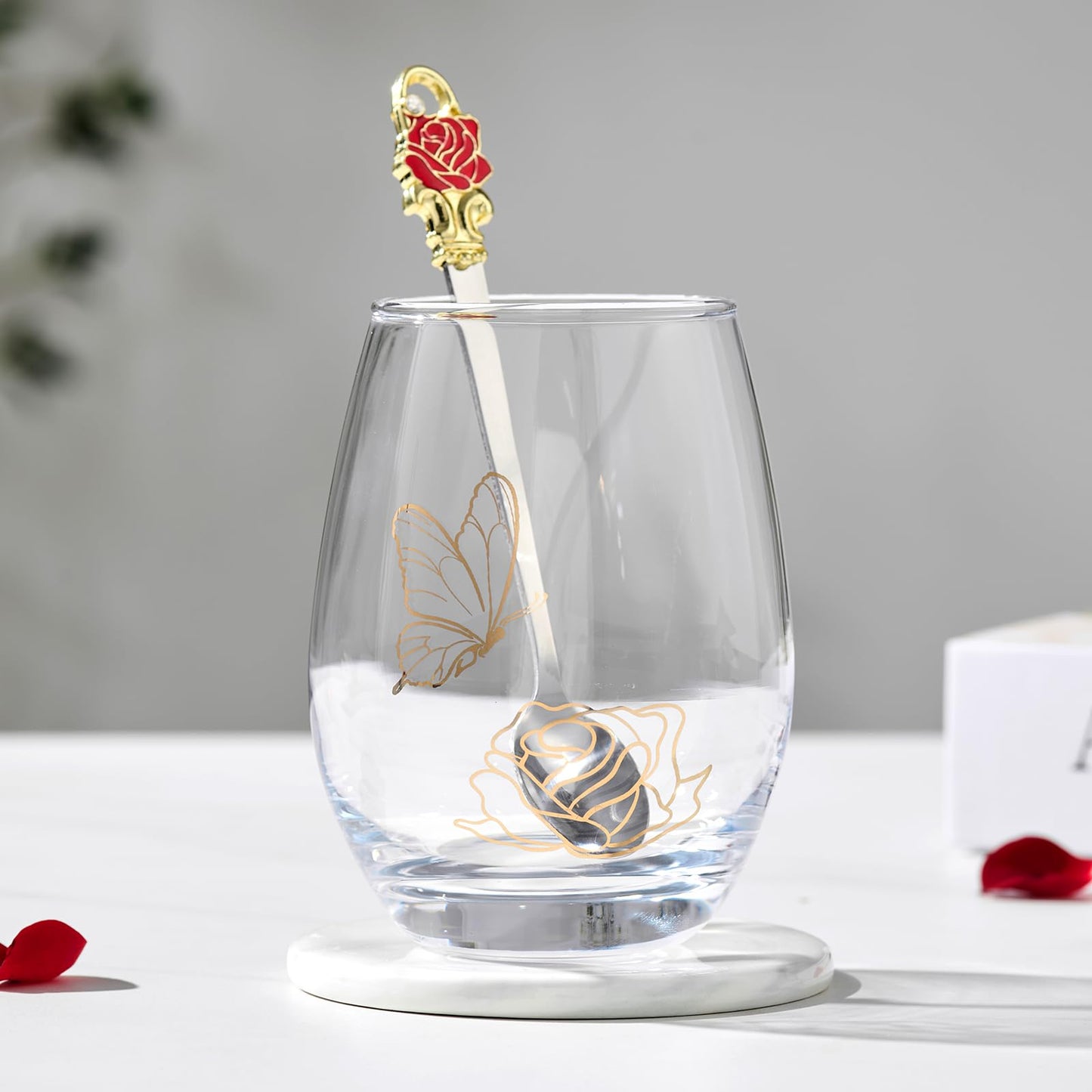 Gifts for Mom, Elegant Rose Gift Basket for Women, Birthday Gifts for Mom from Daughter Son Husband Family, Coffee Mug Glass Drinking Set, Mother's Day, Mom Gift Box