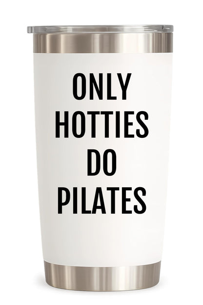 Coveted Goods Pilates Tumbler for Women – Cute Pilates Gift for Instructor, Friend or Coworker – 20oz Stainless Steel Travel Mug with Lid – Insulated Coffee Cup, Keeps Drinks Hot or Cold