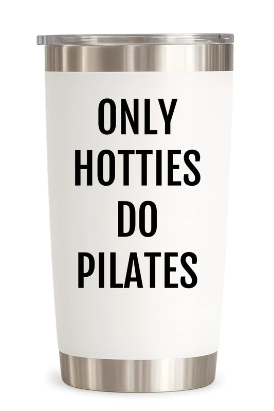 Coveted Goods Pilates Tumbler for Women – Cute Pilates Gift for Instructor, Friend or Coworker – 20oz Stainless Steel Travel Mug with Lid – Insulated Coffee Cup, Keeps Drinks Hot or Cold