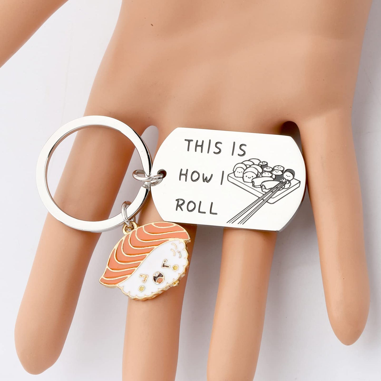 MAOFAED Sushi Gift Sushi Jewelry Sushi Lover Keychain This How I Roll Keychain Sushi Chef Gift i roll sushi