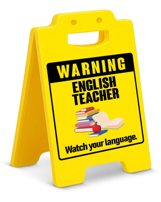 Funny English Teacher Office Decor Sign Watch Your Language Warning Sign for Classroom Office Decorations English Teacher Gifts