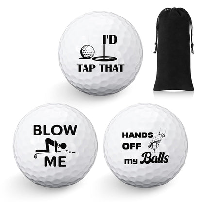 Threan 3 Pcs Golf Ball Gift Set Funny Novelty Golfer Present for Men Birthday Dad Golfing Fan One Standard Size Unit