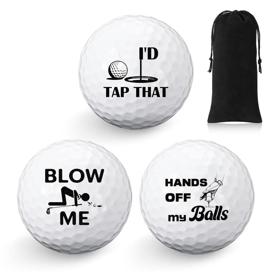 Threan 3 Pcs Golf Ball Gift Set Funny Novelty Golfer Present for Men Birthday Dad Golfing Fan One Standard Size Unit