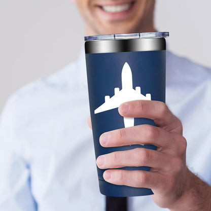 BIRGILT Pilot Gifts for Men - Aviation Gifts for Pilots - Funny Airplane Gift for Men, Women - Christmas Birthday Gift for Airplane Lovers, Aviation Lover - 20oz I Can Fly Pilot Tumbler Cup