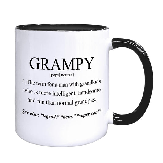 Grampy Coffee Mugs, Grandpa Coffee Teacup, Fathers Day Christmas Birthday Gifts for Grampys, Grandpa Grampys Gifts from Grandkids Grandchildren, Grampy Definition Ceramic CoffeeMug 11oz