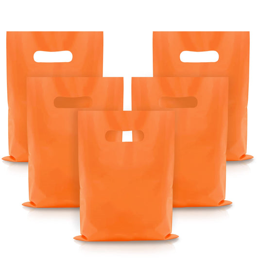 TOSPARTY 40PCS Orange Plastic Gift Bags Easter Candy Bag Die Cut Plastic Bags are Sturdy Party Assorted Easter Gift Bag
