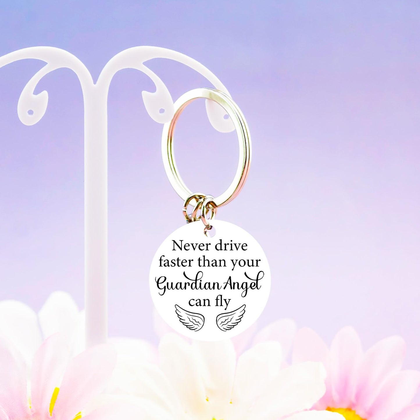 Sweet 16 Gifts for Girls 16th Birthday Gifts for Girls 16 Year Old Girl Birthday Gift Ideas Sweet Sixteen Party Decoration Guardian Angel Keychain Never Drive Faster Than Your Guardian Angel Can Fly