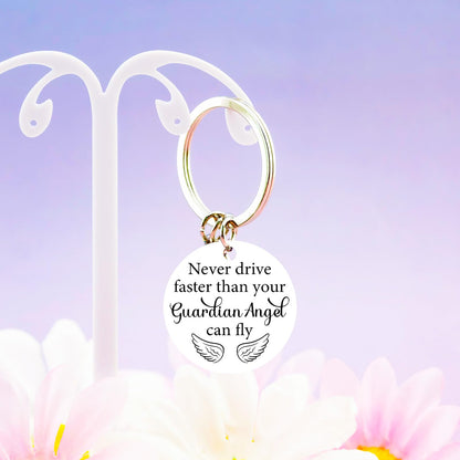Sweet 16 Gifts for Girls 16th Birthday Gifts for Girls 16 Year Old Girl Birthday Gift Ideas Sweet Sixteen Party Decoration Guardian Angel Keychain Never Drive Faster Than Your Guardian Angel Can Fly