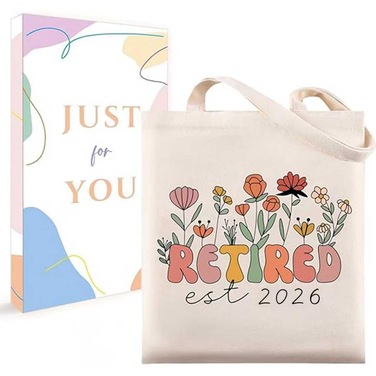 Retirement Gift for Woman 2026, Cool Retirement Gifts for Women, Canvas Tote Bag Best Gifts