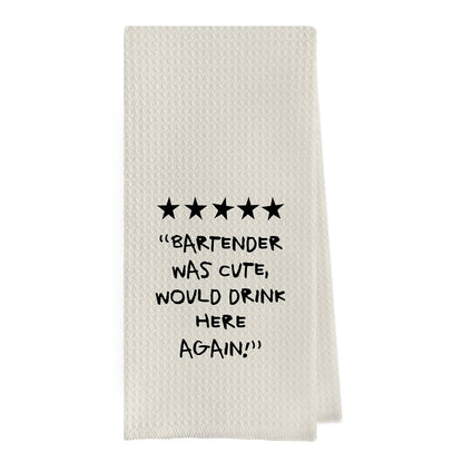 Bartender Gifts Dish Towels - Funny Bar Towels for Bartender, Bartender Gifts Waffle Weave Kitchen Towels, Shaker Bartender Hand Tea Towels (16×24 Inches)