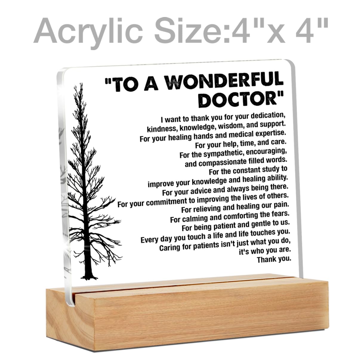 Best Doctor Gifts, Thank You Appreciation Doctor Gifts, to a Wonderful Doctor Clear Desk Decorative Sign Home Office Acrylic Decor