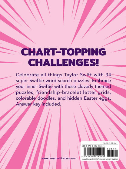The Unofficial Super Swiftie Word Search Book (Volume 1): Activities, Trivia & Fun for Taylor Swift Fans (Dover Brain Games & Puzzles)