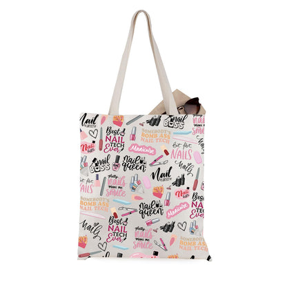 WCGXKO Nail Technician Quotes Inspired Tote Bag - Nail Tech & Artist Gift