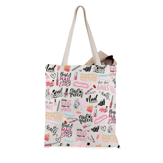 WCGXKO Nail Technician Quotes Inspired Tote Bag - Nail Tech & Artist Gift