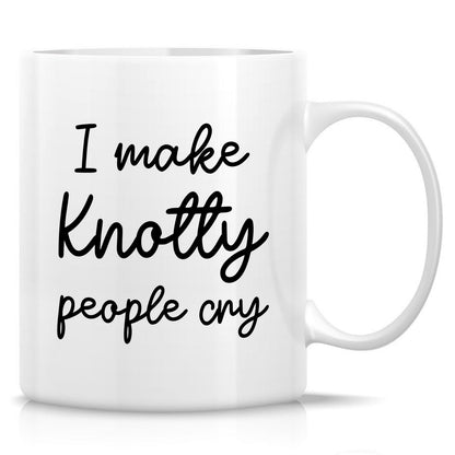 Retreez Funny Massage Therapist Mug - I Make Knotty People Cry Mug - 11 Oz Ceramic Coffee or Tea Cup - Hilarious Massage Therapy Appreciation, Birthday Gift for Masseuse, friends, coworkers, sister