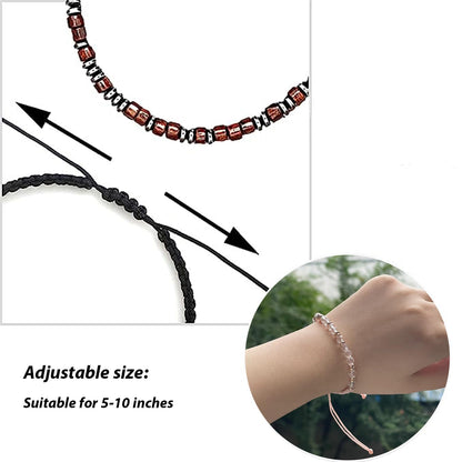 Hug from Heaven Morse Code Bracelet - Until We Meet Again, Black Hematite Beads for Men and Women