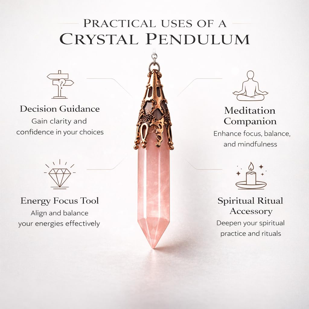kcrygogo Metaphysical Pendulum Chart Mat with Crystal Pendulum Meditation Tool and Yes or NO Coin,Healing Stone Energy Generator for Divination, Protection,A Mystic Energy Gift