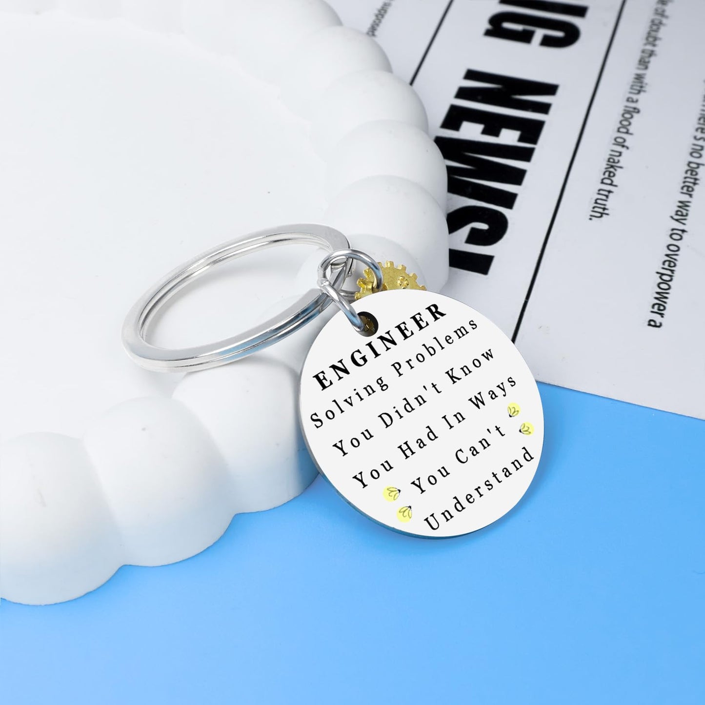 Engineer Gifts, Engineering Keychain for Men Funny, Cool Gifts for Engineers, Graduation Gift for Him, Mathematics Structural Engineering Key Ring