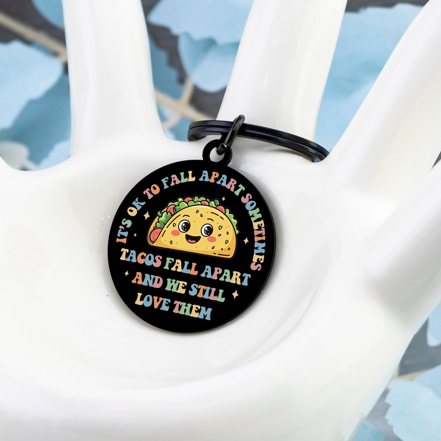 Emotional Support Taco Gift for Tacos Lovers Taco Gifts for Coworkers Friends Family Employee Appreciation Gift Inspirational Mental Health Gifts Emotional Support Stuff Tacos Keychains Accessories