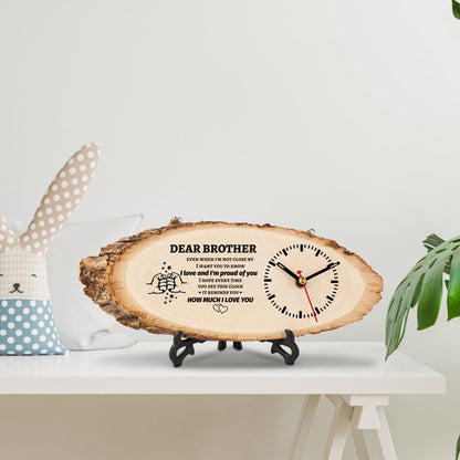 BeauGift Gifts for Brother, Wooden Clock Gift for Brothers from Sister Men Friend,Brothers Birthday Present for Brother in Law to My Brother