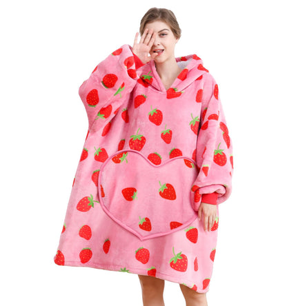 Wearable Blanket Hoodie, Women Oversized Fluffy Hoodies Blanket,Warm Cozy Sherpa Sweatshirt Gift,One Size for All