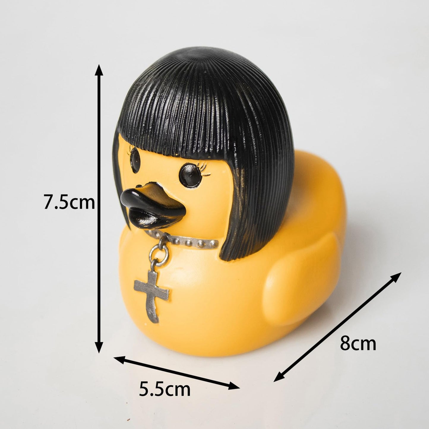 YOKUSHI Whimsy Goth Duck Decor, Gothic Style Little Resin Figurine Halloween Statue Office Desk Car Decorations for Tabletop Ornaments Gifts (Girl Duck)