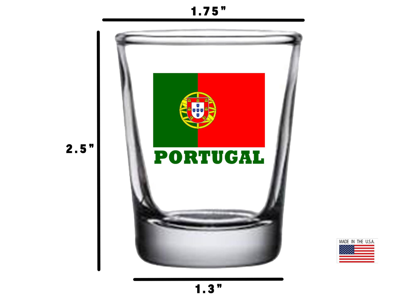 Rogue River Tactical Portugal Flag Outline Shot Glass Gift For Portuguese