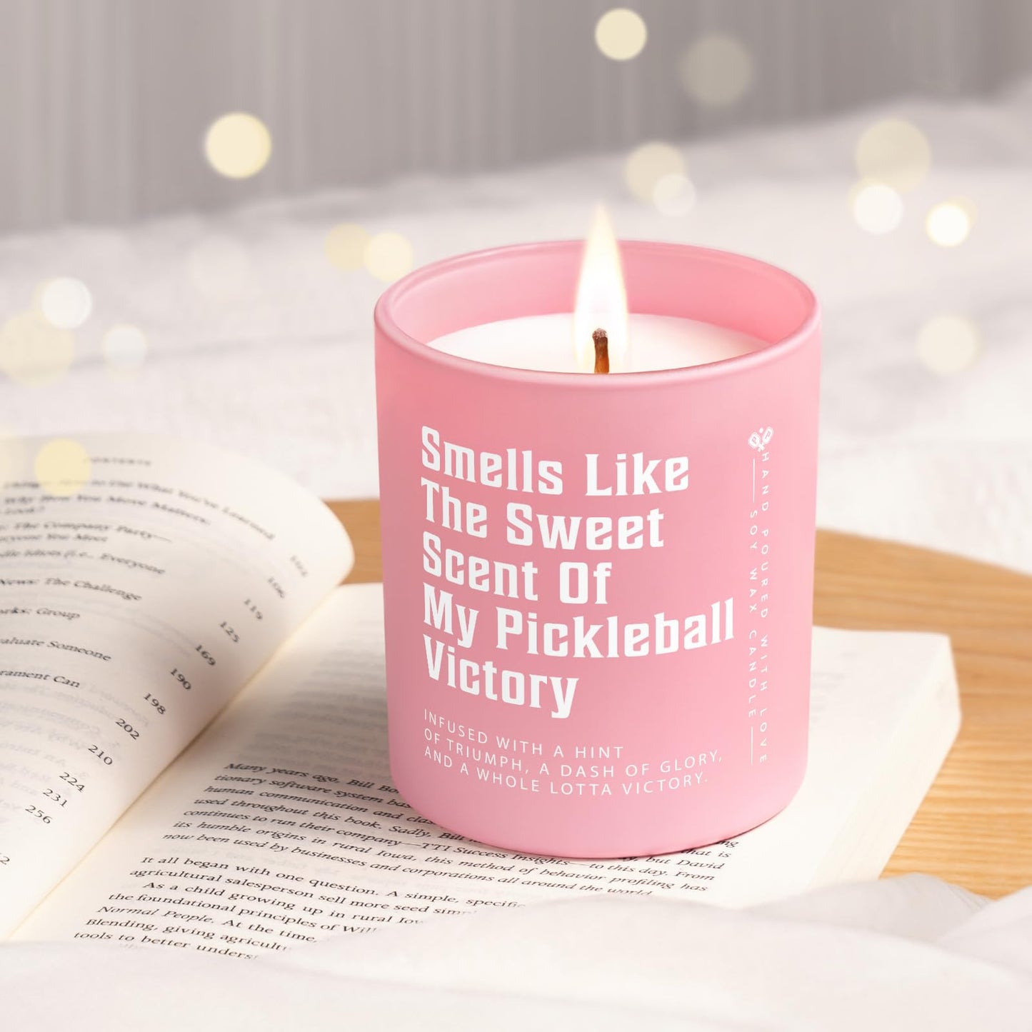 Pickleball Gifts for Women, Lavender Scented Candle,Cool Gifts for Pickleball Lovers/Girl/Coach/Player/Friend, Funny Pickleball-Themed Gift for Mothers Day Birthday, Pink Jar(10oz)