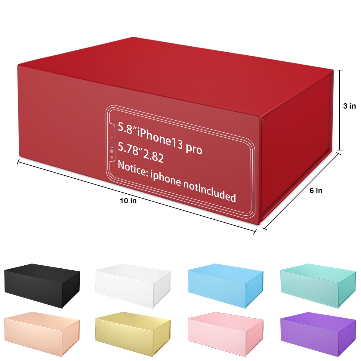 ROSTELACK Gift Box 10" x 6" x 3" with Magnetic Closure Lid Gift Boxe for Presents,Bridesmaid Gifts Boxes,Cute Box,Birthday Box,Luxury for Gift Packaging, Magnetic Gift Boxe for Wrapping Gifts(Red)
