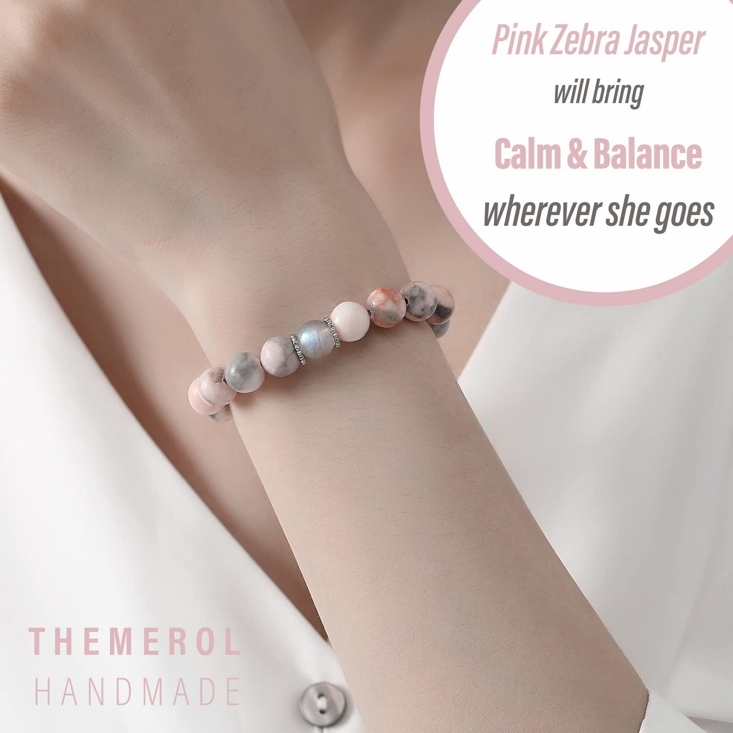 THEMEROL Inspirational Gifts for Kids/Girls/Teens/Women-Love/Encouragement-Natural Crystal Bracelets-Handmade Cute Gifts