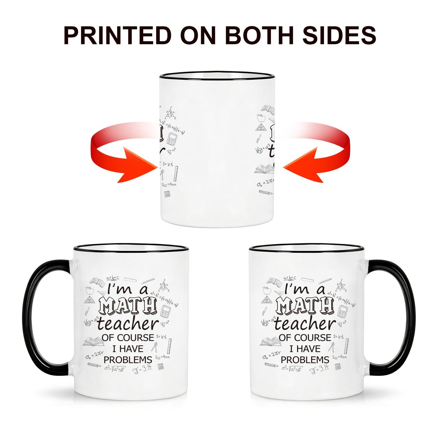 Funny Math Teacher Coffee Mug I'm a Math Teacher Of Course I Have Problems Cup, Math Teacher Gift, Appreciation Present for Teacher from Students, Birthday Gift Idea，White Ceramic 11 Oz