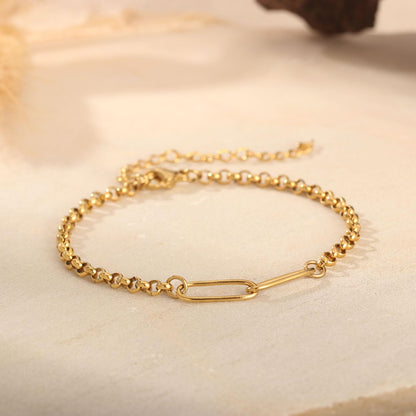 Stainless Steel Link Bracelets for Maid of Honor Bridesmaid, 18K Gold Plated Bracelet Friendship Couples Gifts for Bestie Best Friend